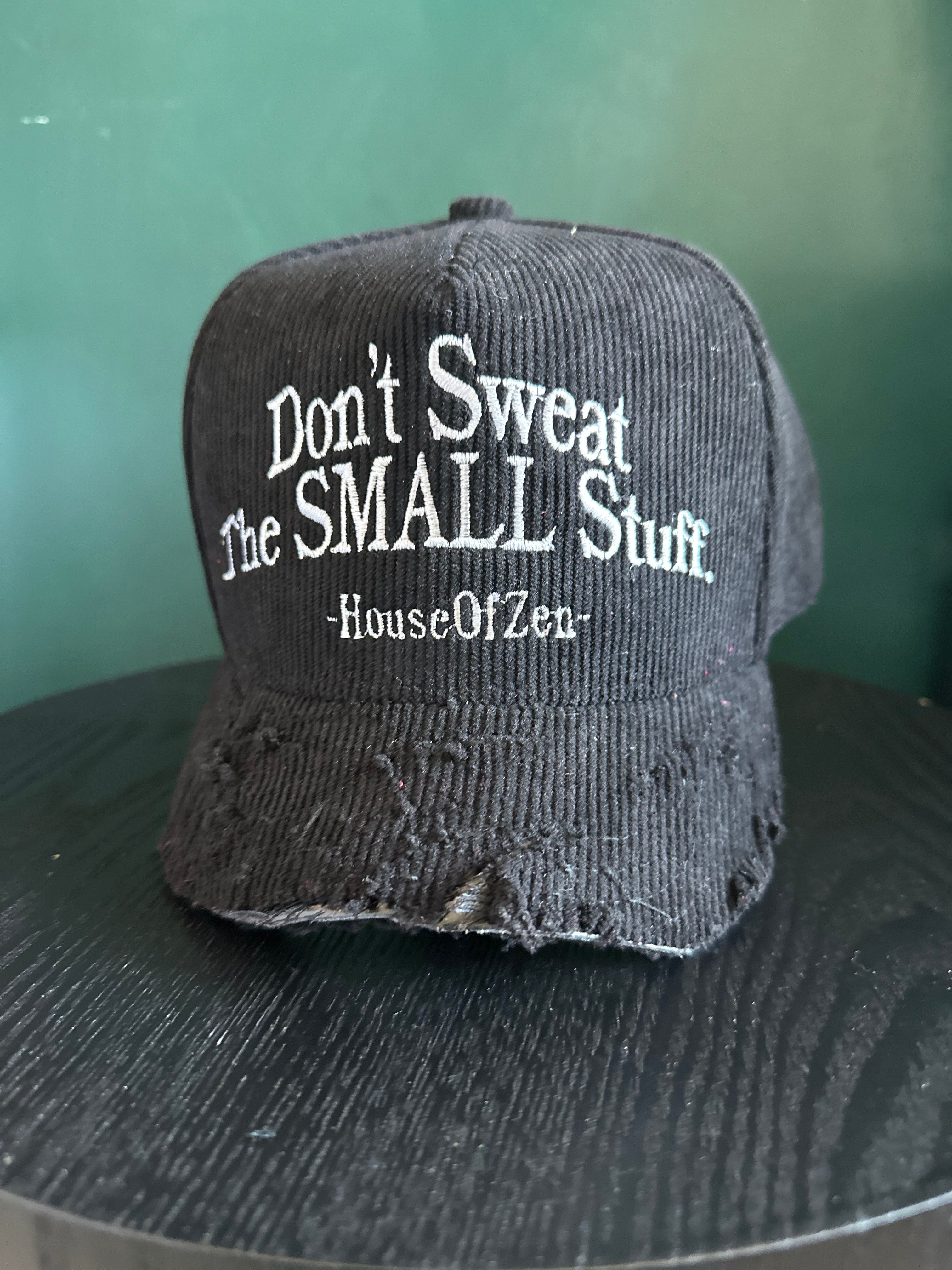 1of1 “Don’t Sweat The Small Stuff” Distressed Corduroy Cap – Trial&Error