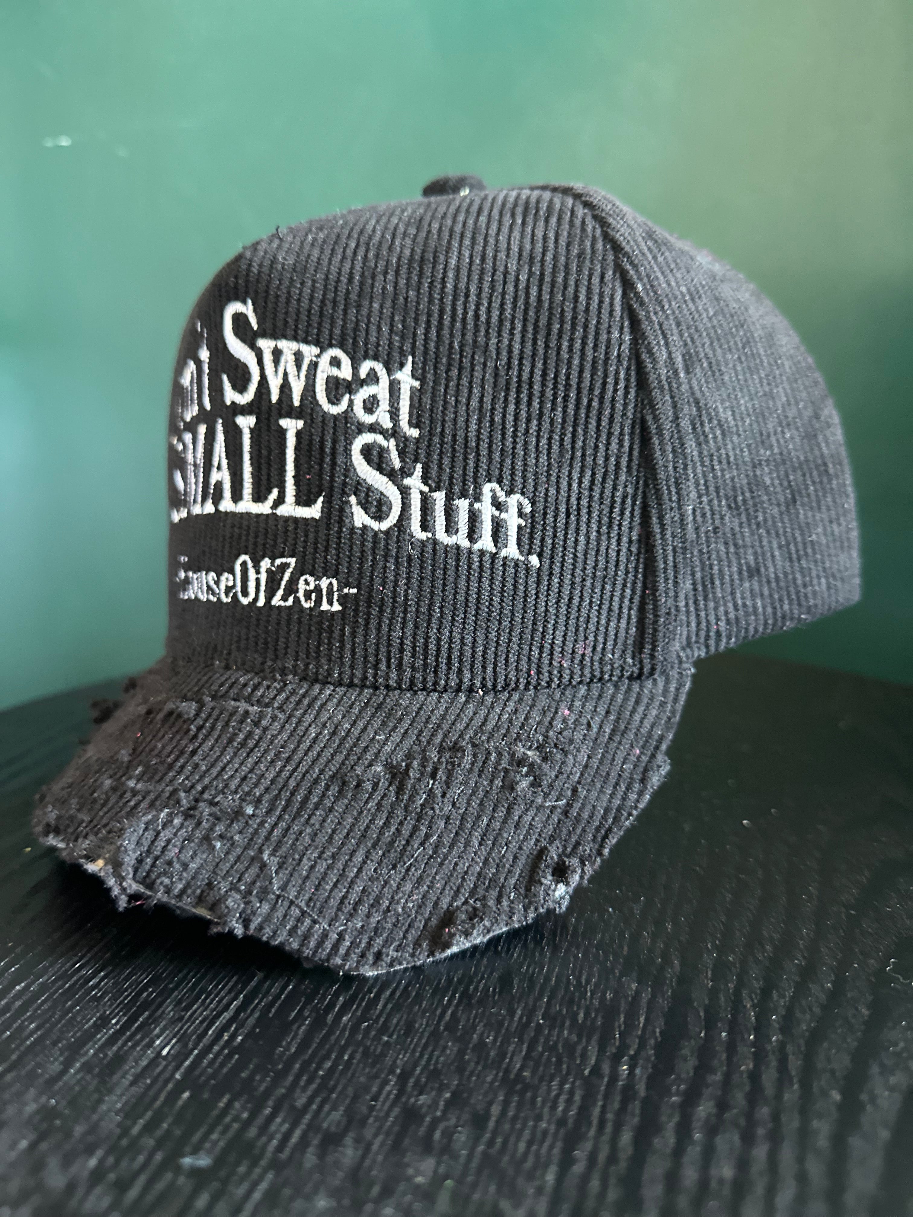 1of1 “Don’t Sweat The Small Stuff” Distressed Corduroy Cap – Trial&Error