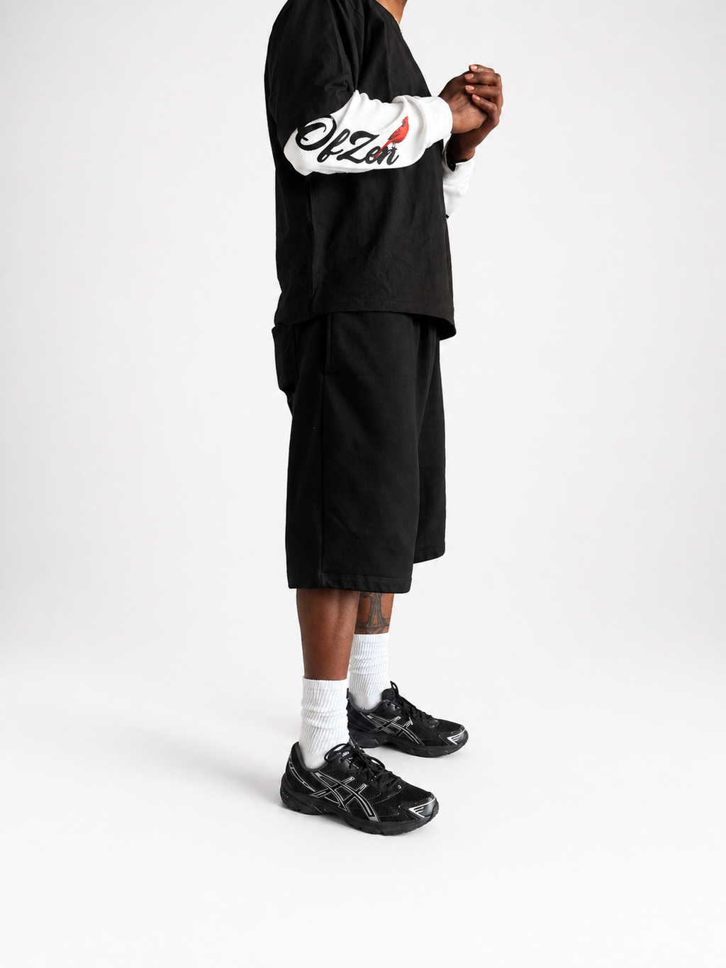 HouseOfZen Essential Black Jorts — Relaxed Longline Fit