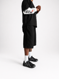 HouseOfZen Essential Black Jorts — Relaxed Longline Fit
